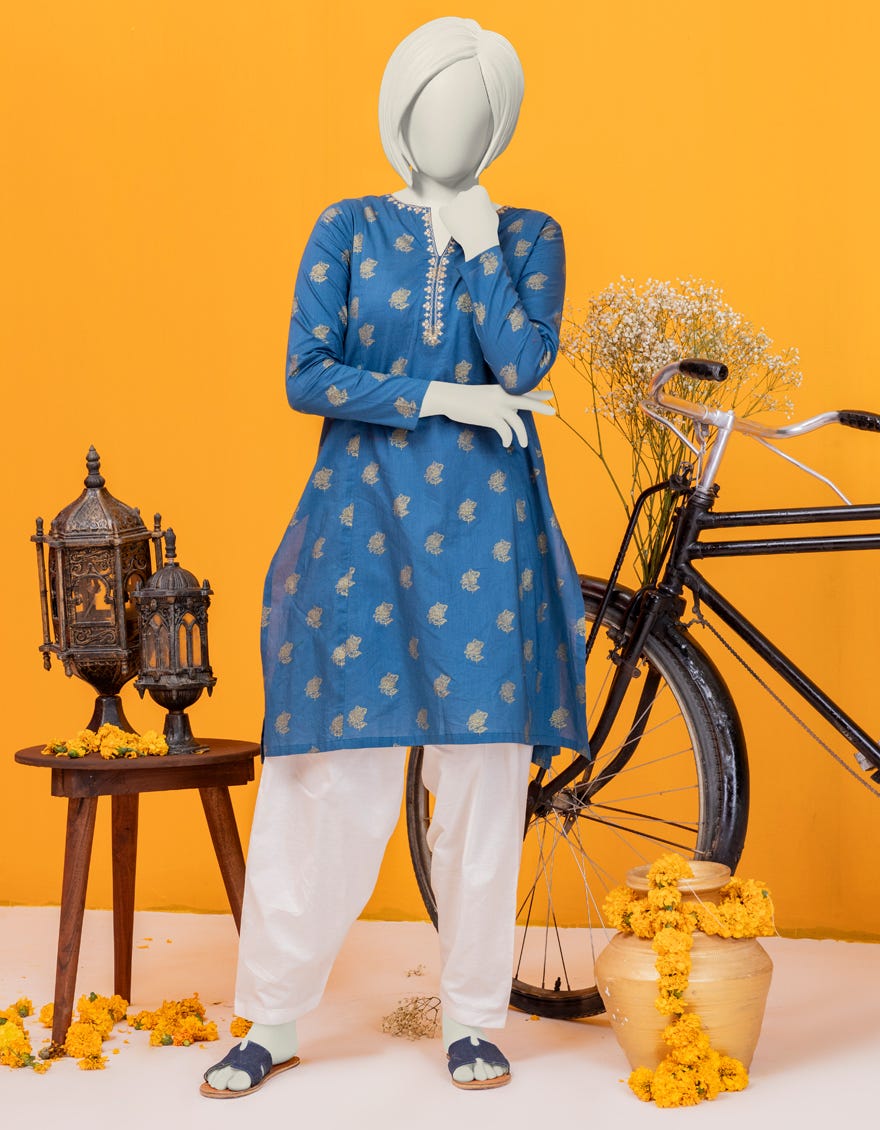 Blue Lawn Kurti | Jygk-S-Ygkl-150-24