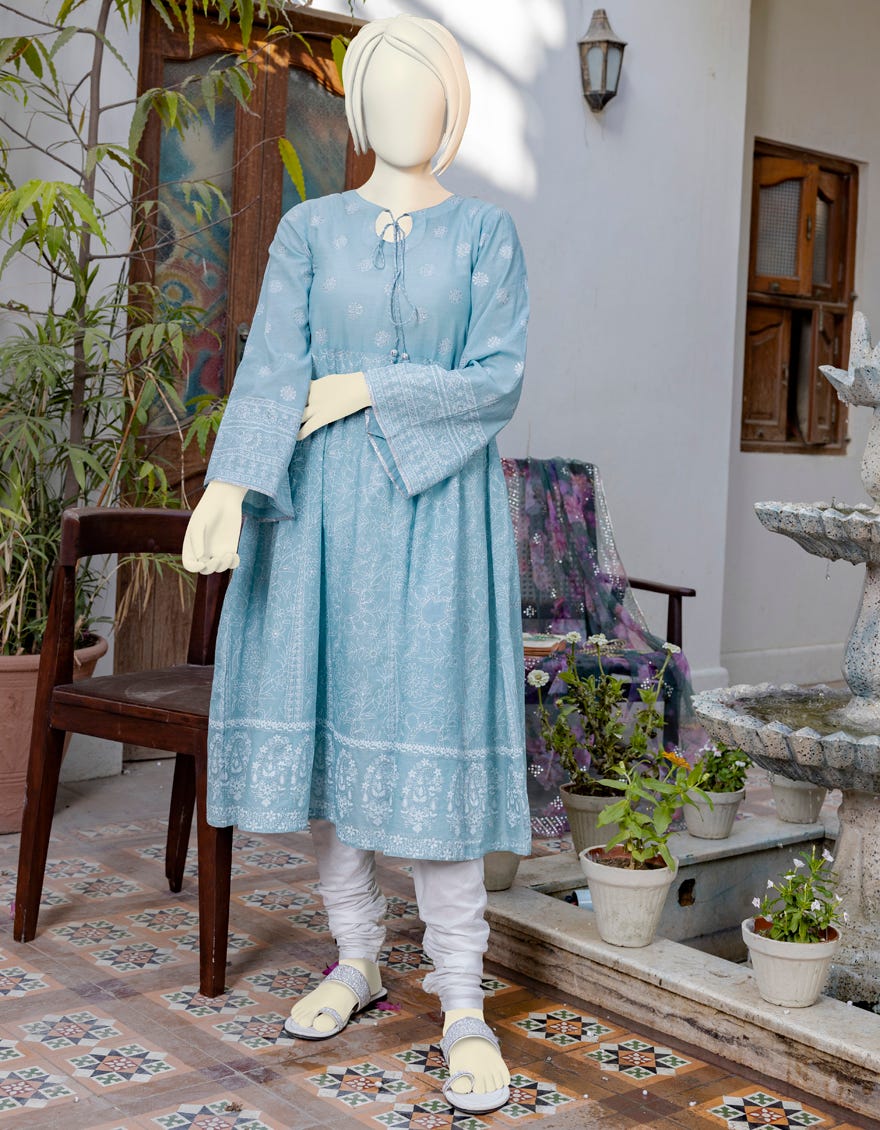 Blue Lawn Kurti | Jygk-Ygkl-S-151-23