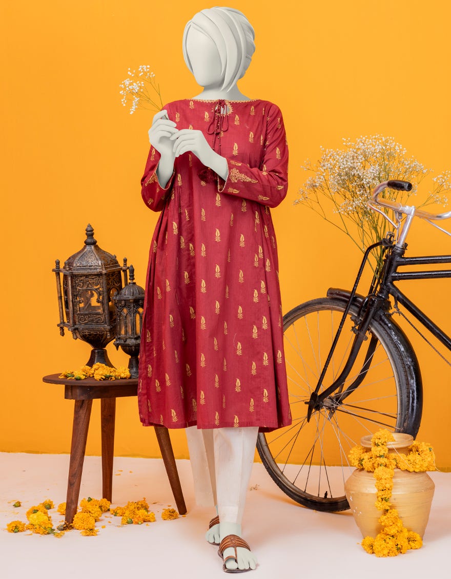 RED LAWN KURTI | JYGK-S-YGKL-151-24