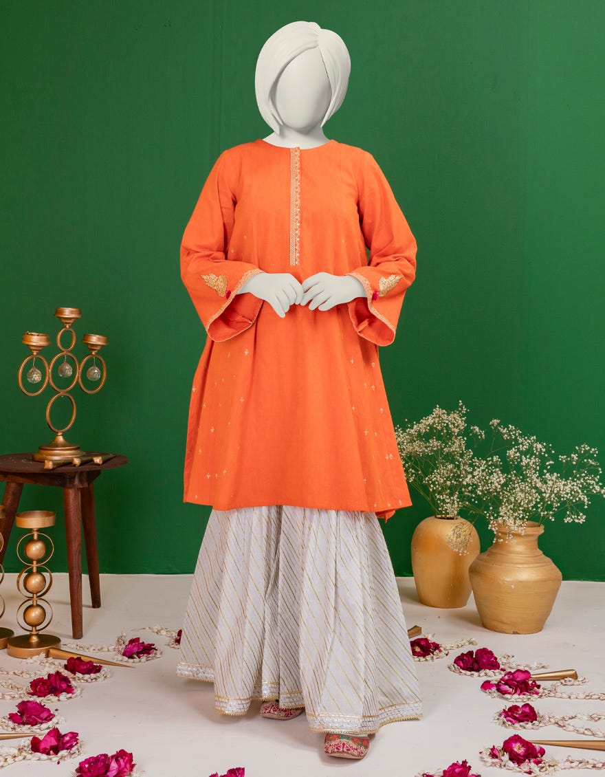 Orange Textured Kurti | Jygk-S-Ygkl-153-24
