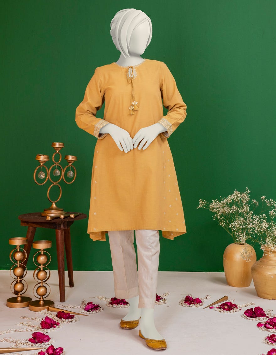 Mustard Textured Kurti | Jygk-S-Ygkl-154-24