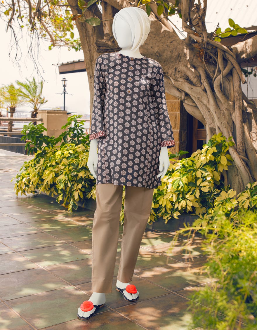 Black Lawn Kurti | Jygk-Ygkl-S-164-23