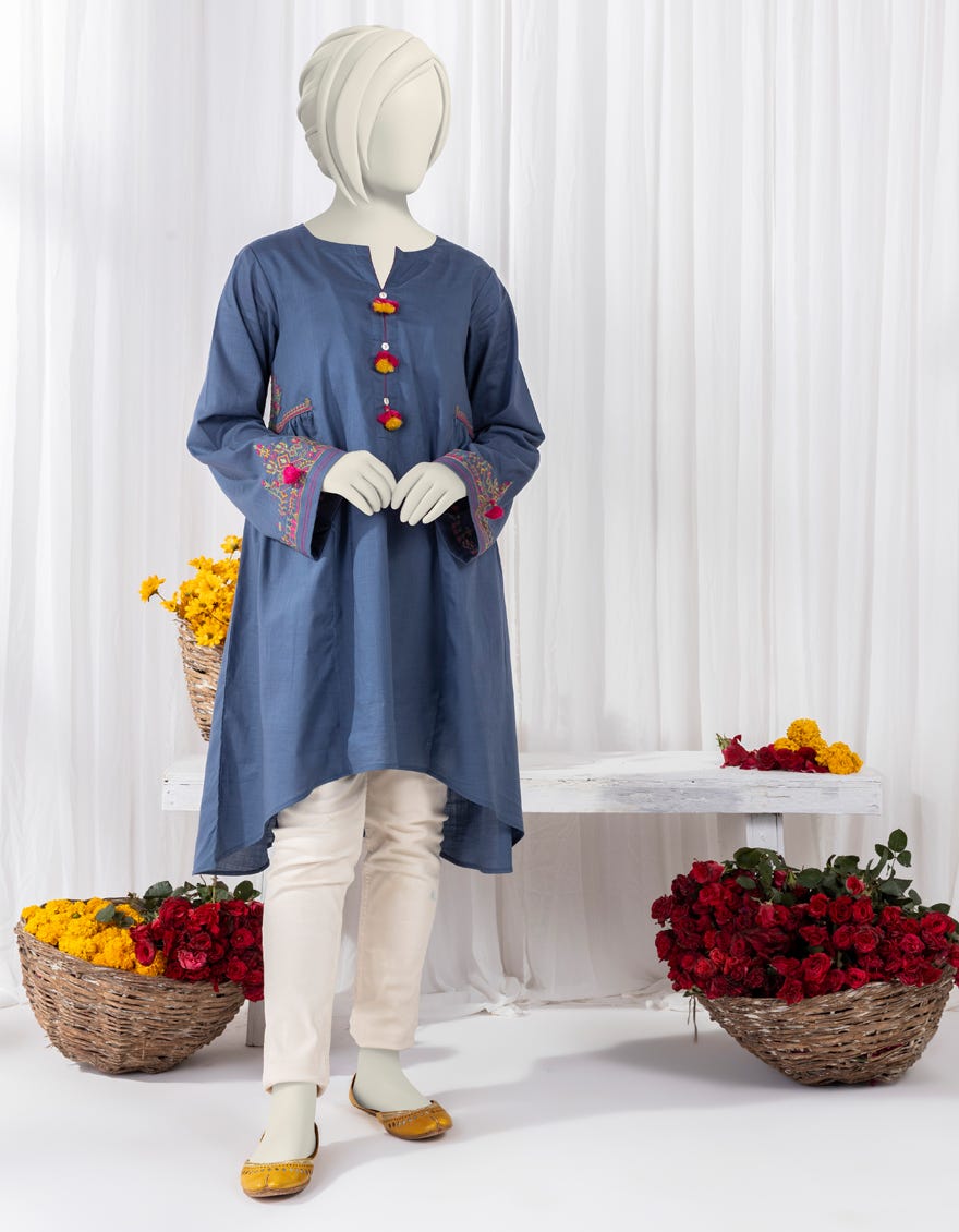 Blue Textured Kurti | Jygk-S-Ygkl-164-24