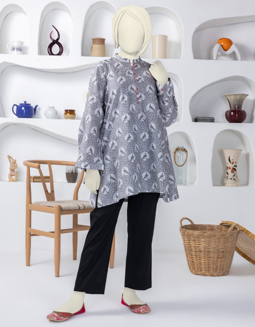 Grey Lawn Kurti | Jygk-S-Ygkl-169-24