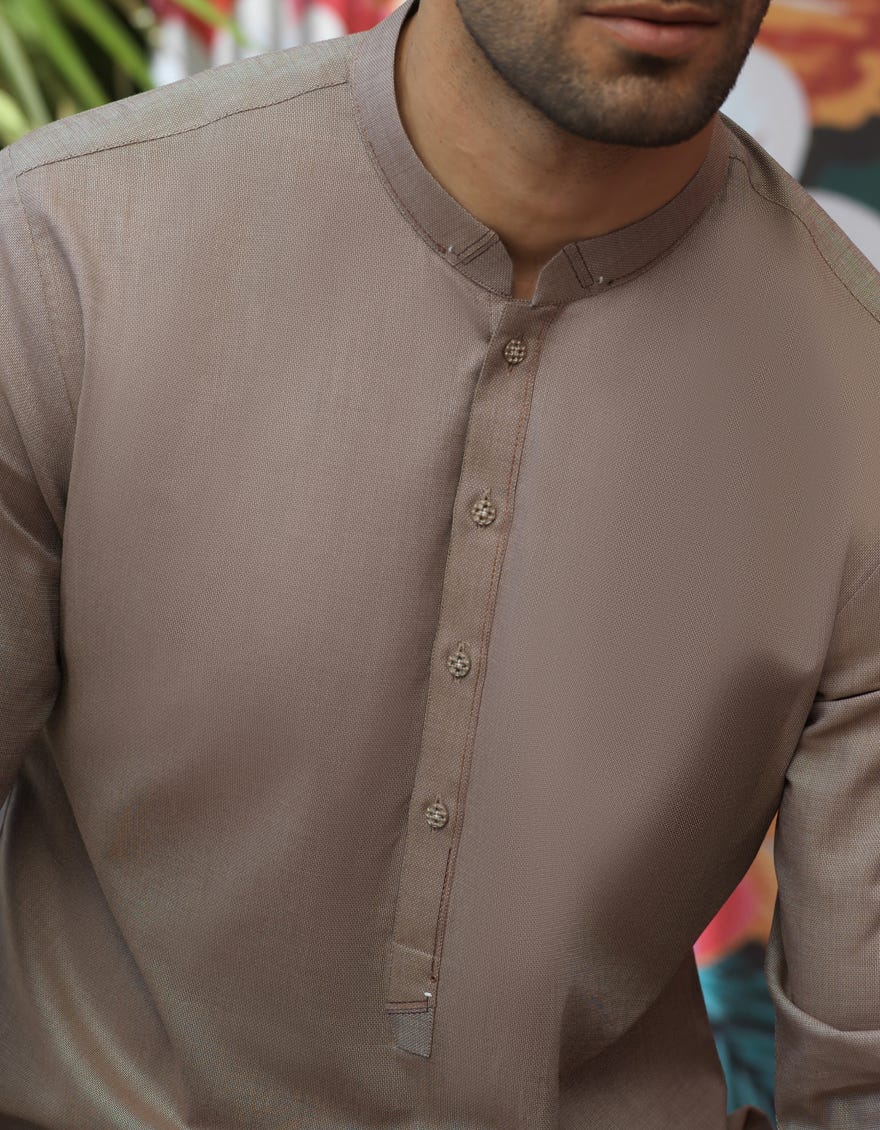 UNSTITCHED KAMEEZ SHALWAR FABRIC | JJMS-1903/JJ7254 - Pure Brown