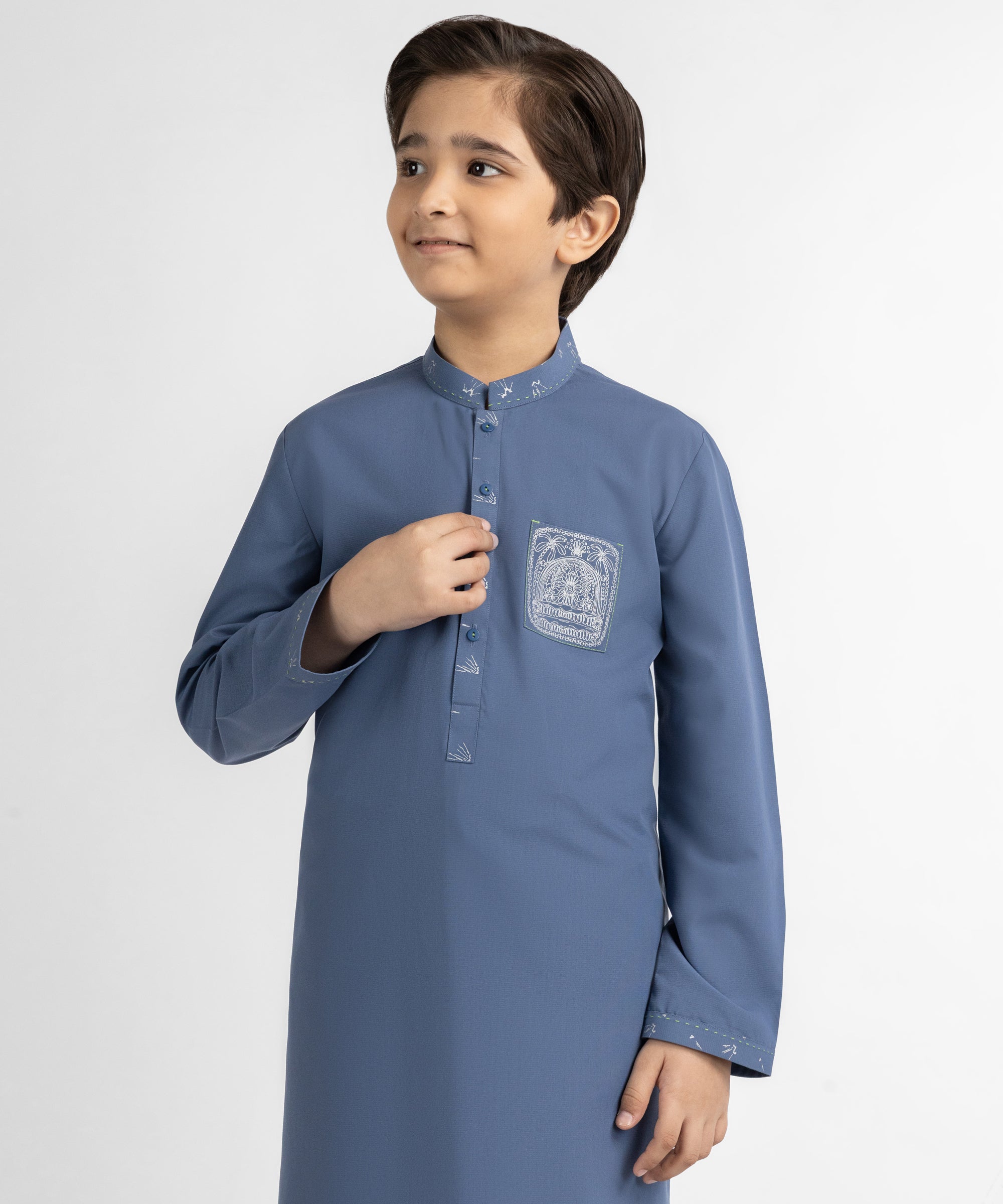 DENIM BLUE SEMI-FORMAL KURTA TROUSERS