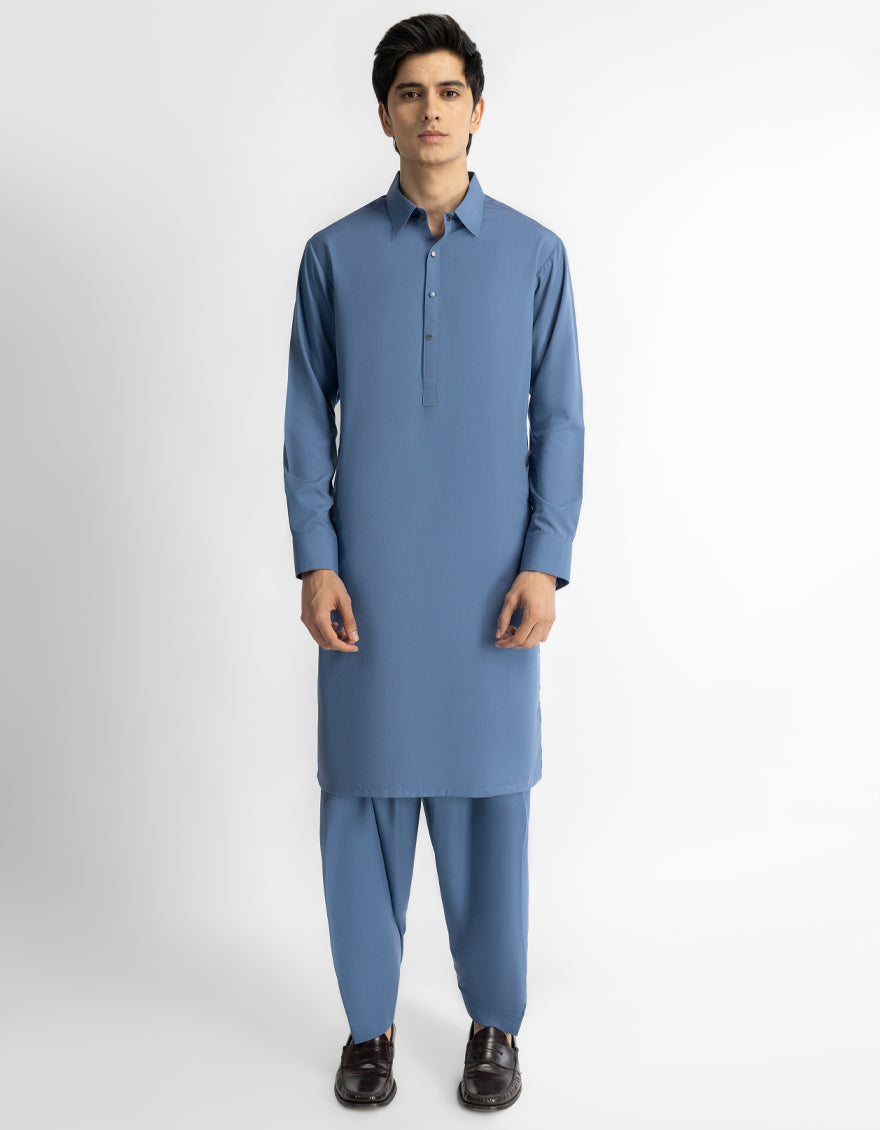 BLUE CASUAL KAMEEZ SHALWAR