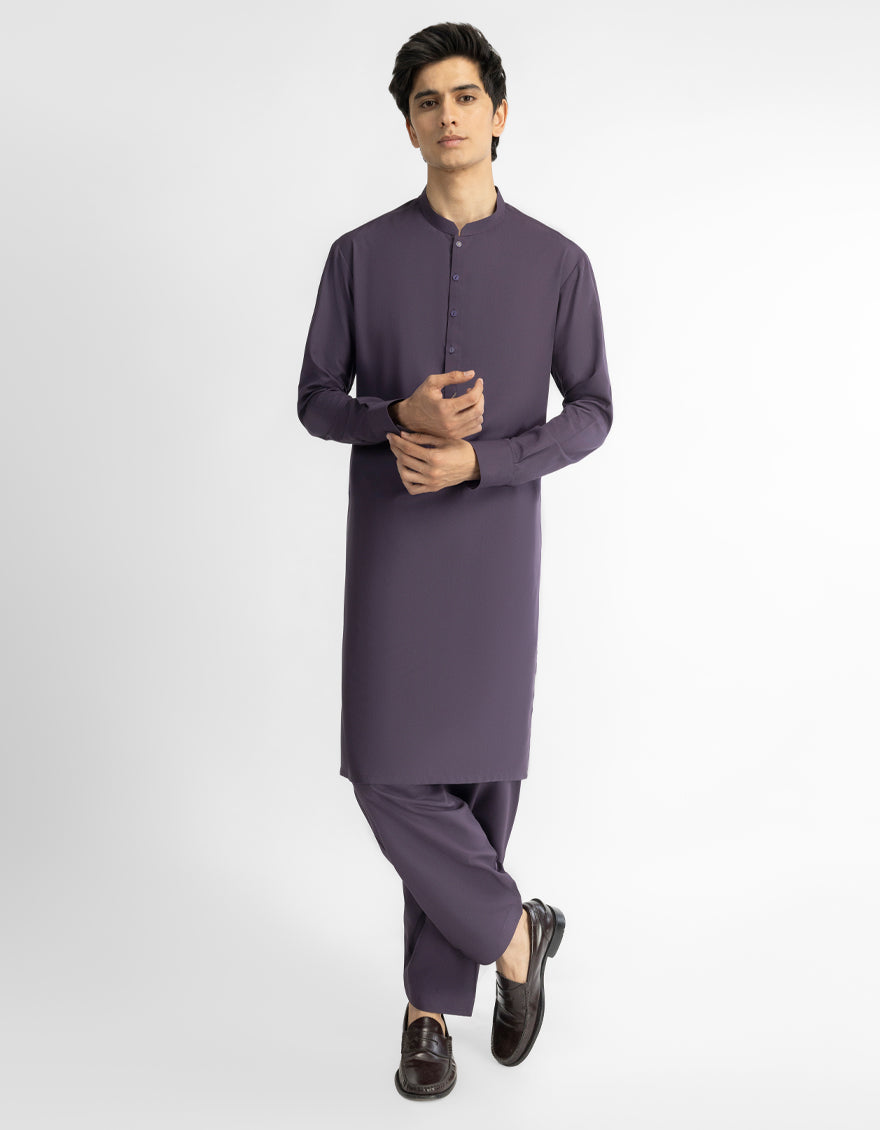 PURPLE CASUAL KAMEEZ SHALWAR
