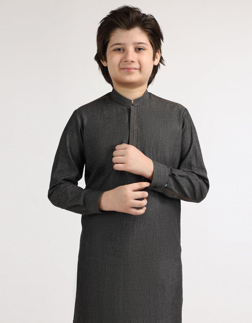 DARK GREY COTTON CASUAL KURTA