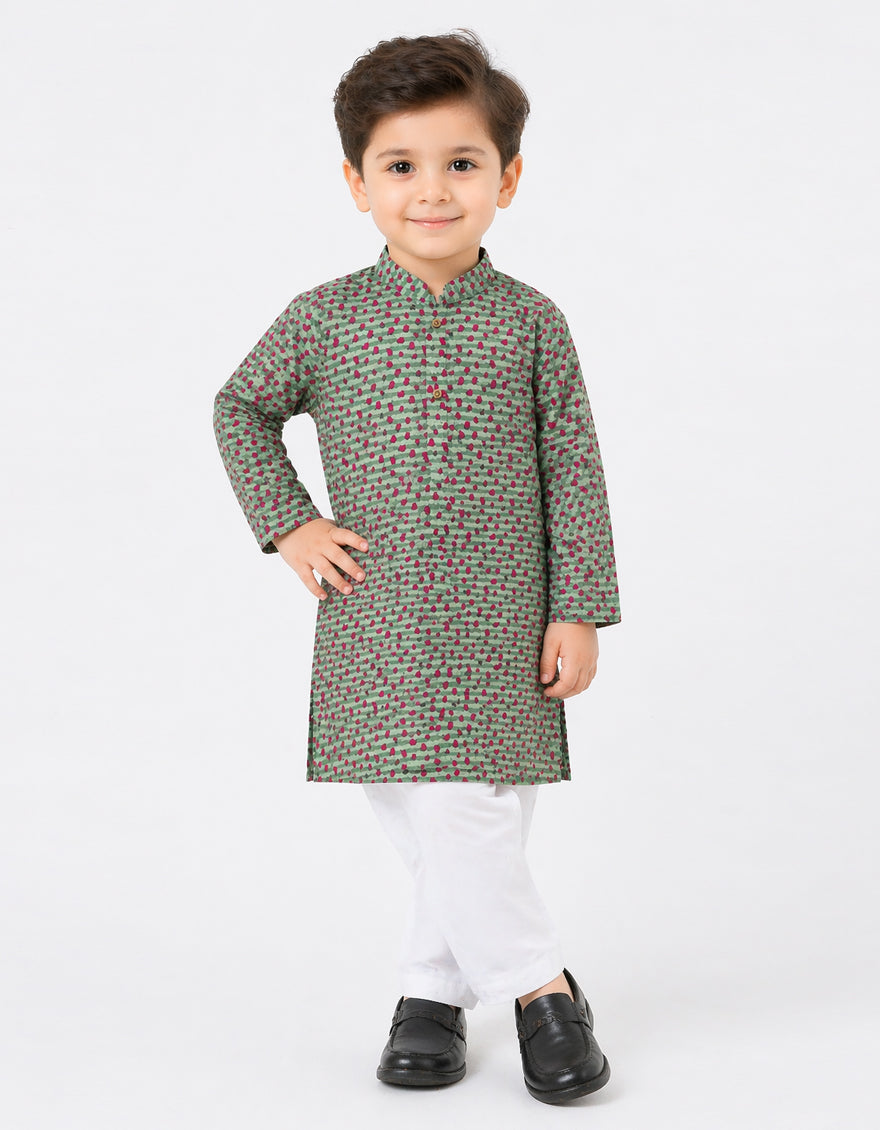 GREEN CASUAL KAMEEZ SHALWAR