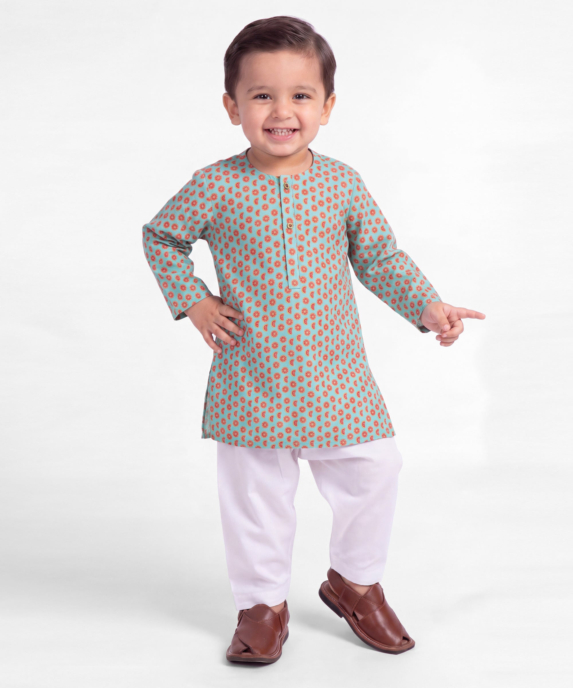 Turquoise Cotton Casual Kameez Shalwar