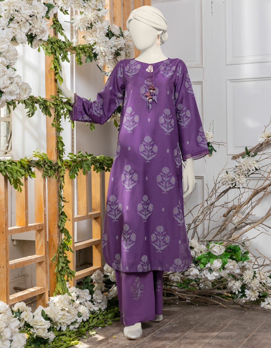 Purple Lawn Embroidered Unstitched 2 Piece Dress | Jjls-S-Jw2-24-2011