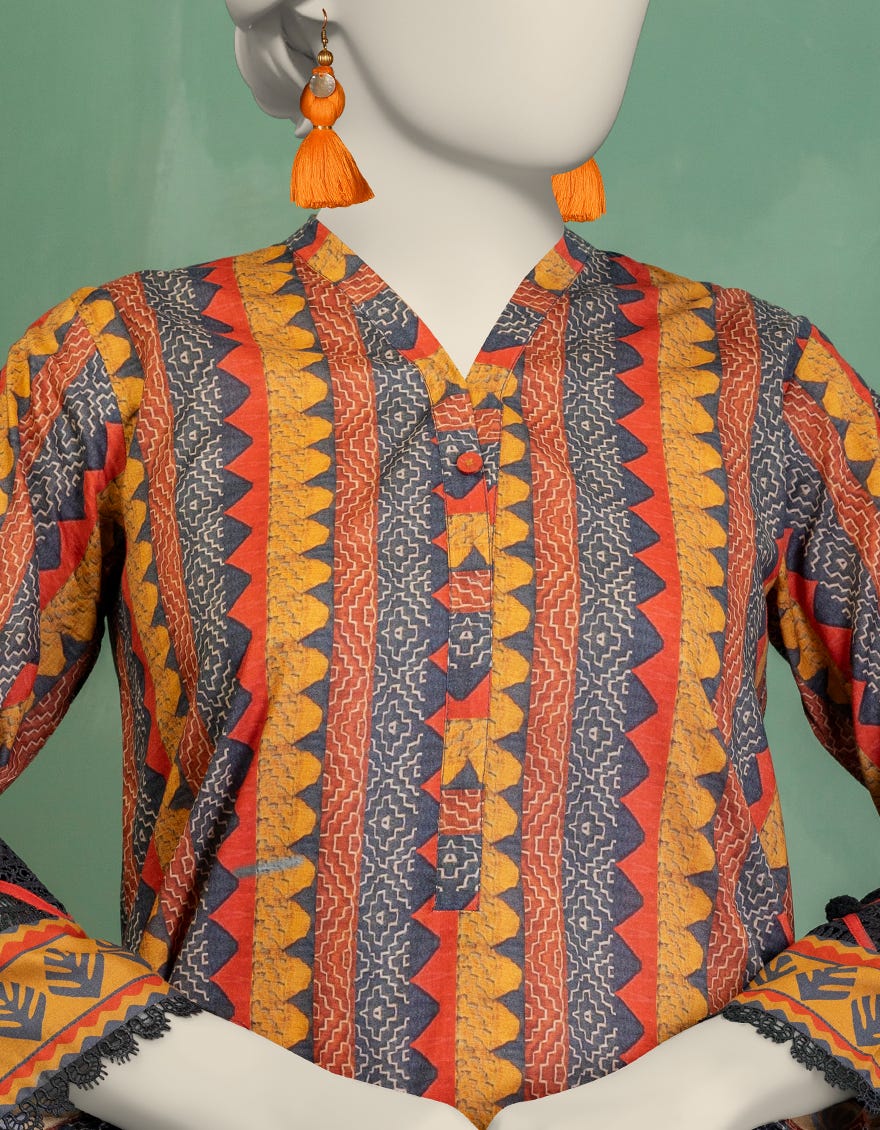 MULTICOLOR LAWN PRINTED UNSTITCHED 2PC