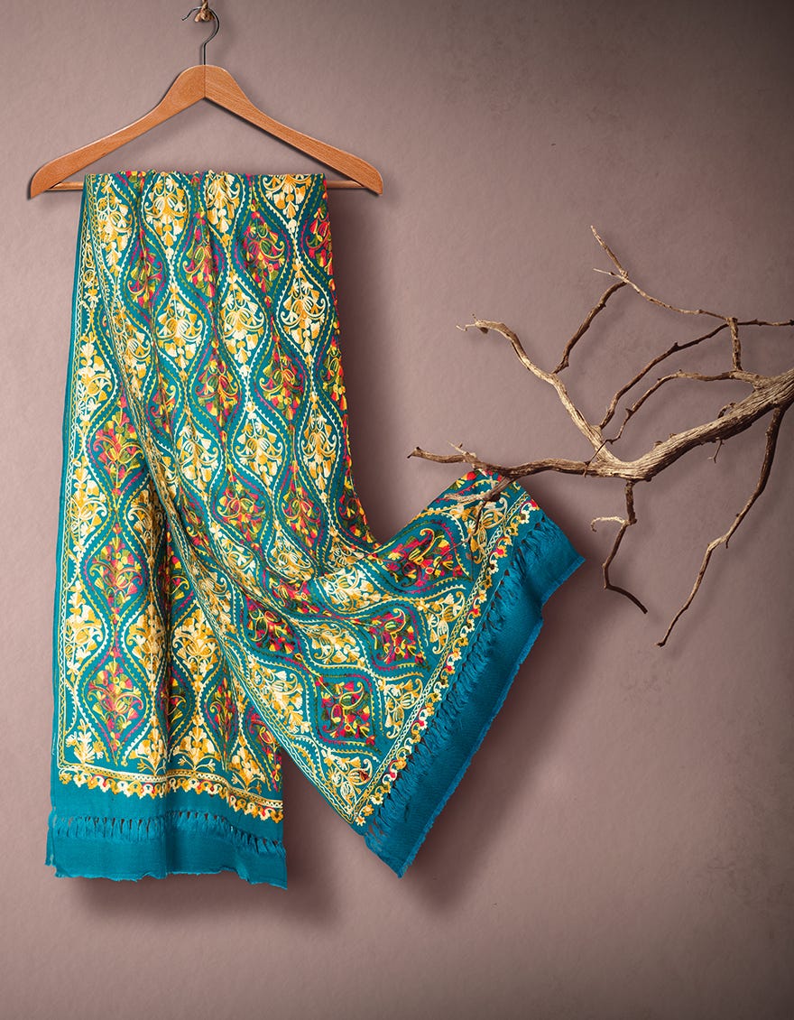 Bottle Green Stole | Jsh-Shw-21-0028
