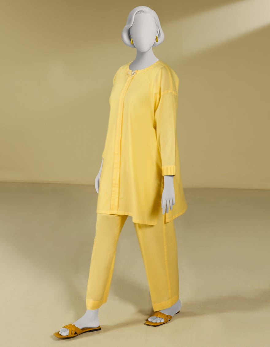 YELLOW DOBBY DYED CO-ORD SET