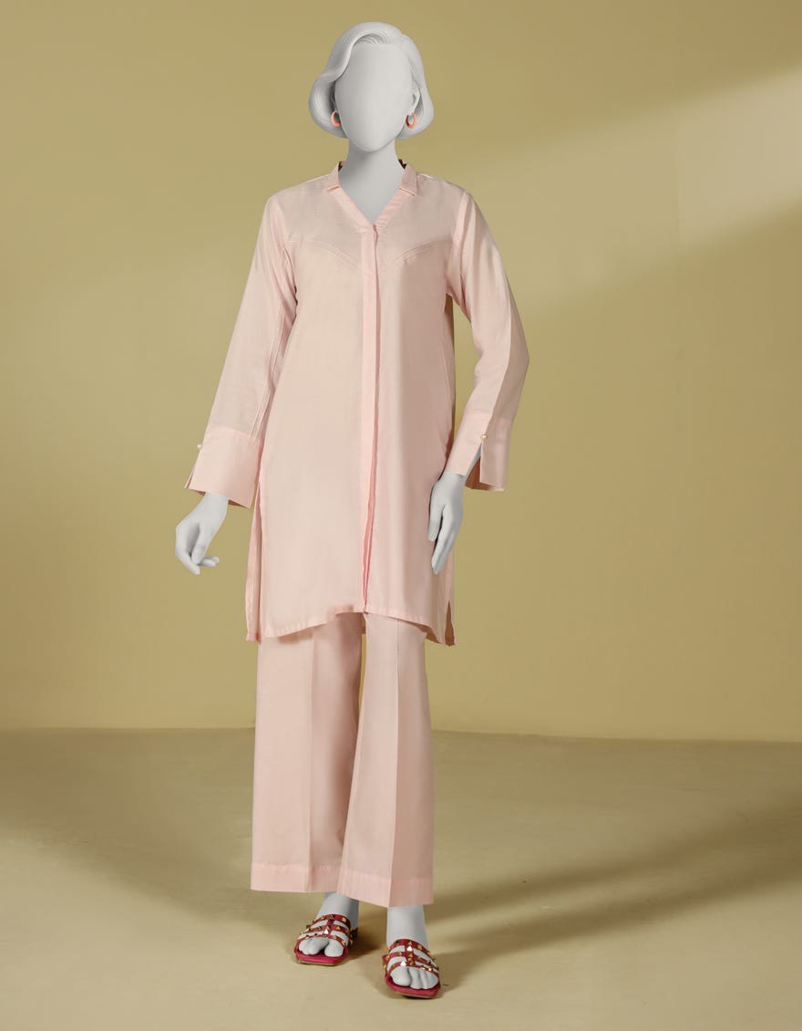 PINK DOBBY DYED CO-ORD SET