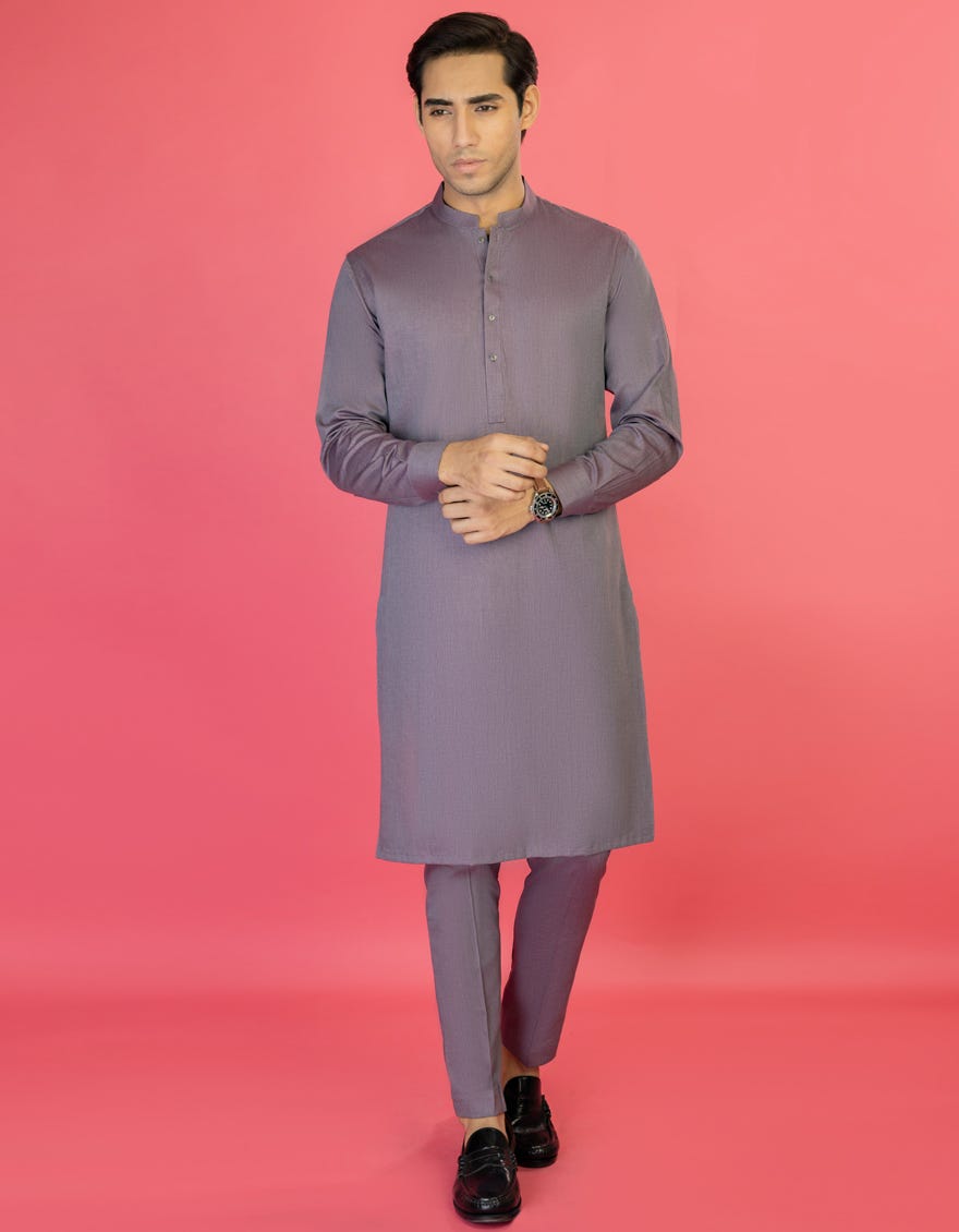Plum Cotton Unstitched Kameez Shalwar Fabric | Jjms-2151