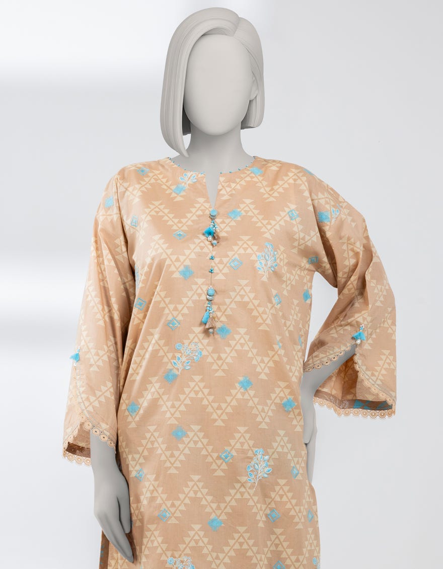 PEACH LAWN EMBROIDERED UNSTITCHED 2PC
