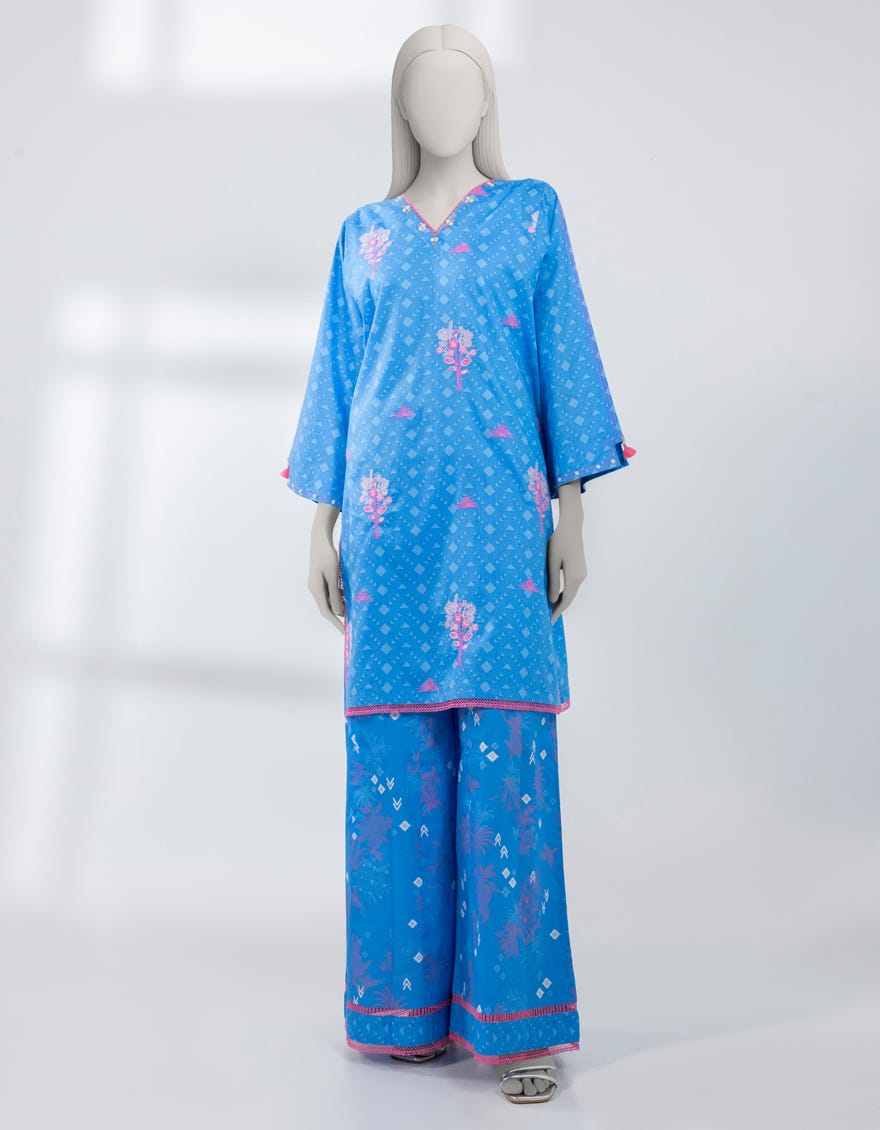 BLUE LAWN EMBROIDERED UNSTITCHED 2PC