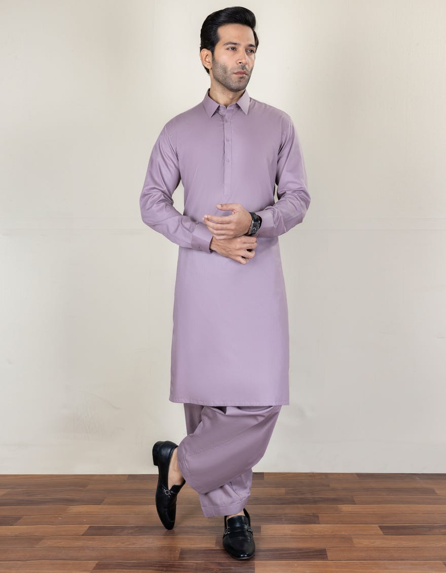 Light Mauve Cotton Unstitched Kameez Shalwar Fabric | Jjms-2171