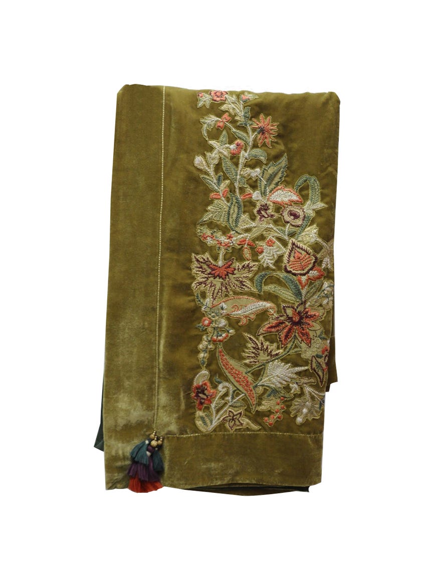 BROWN VELVET STOLE | JLST-W-STL-22-2667