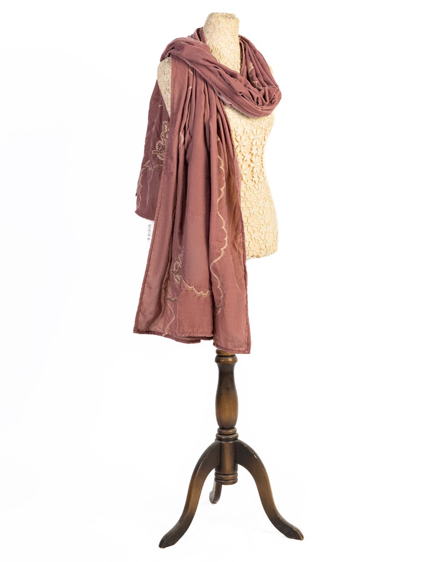 Pink Velvet Stole | Jlst-W-Stl-22-2667