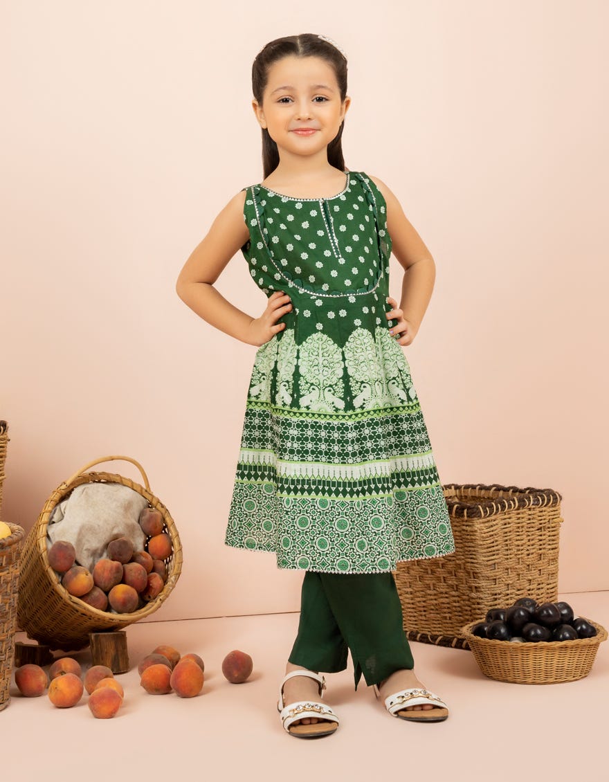 Green Lawn Girls 2 Piece Stitched | Jgkl-S-Jk2-22-5642