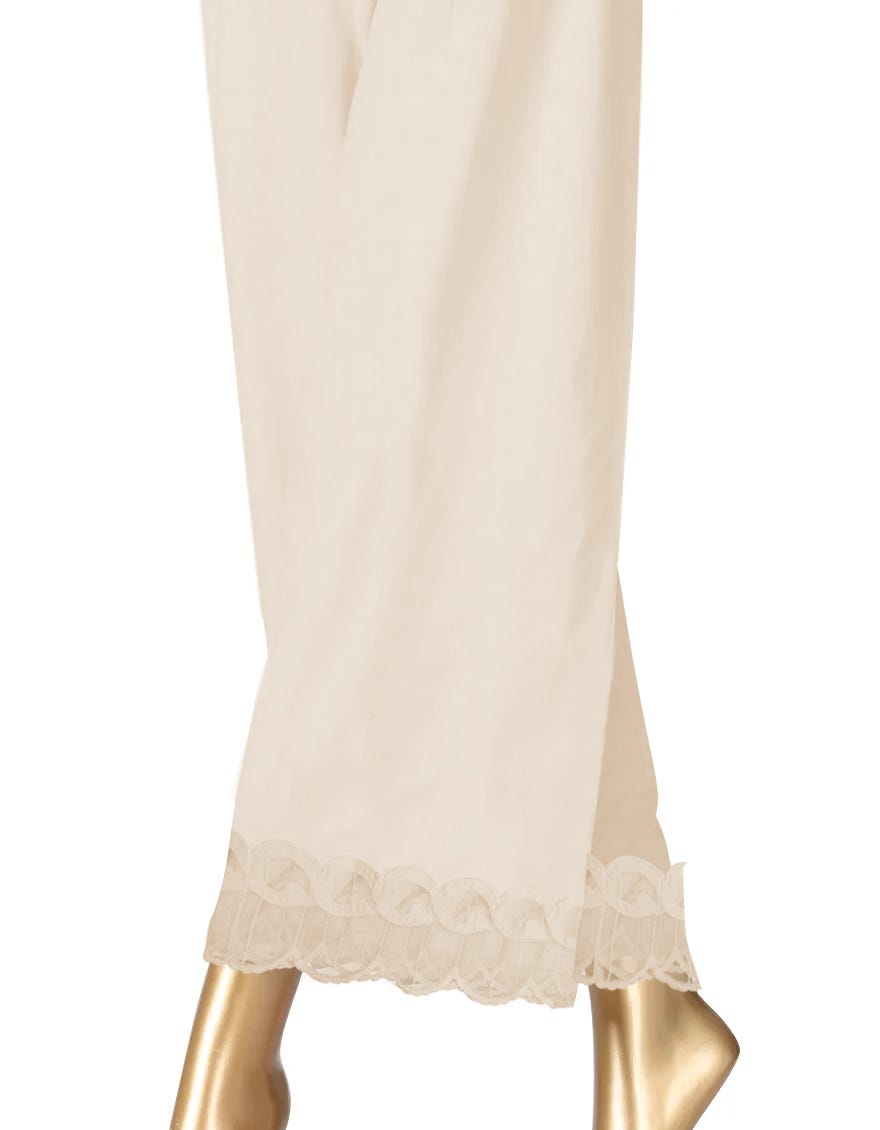 BEIGE DYED LAWN TROUSER