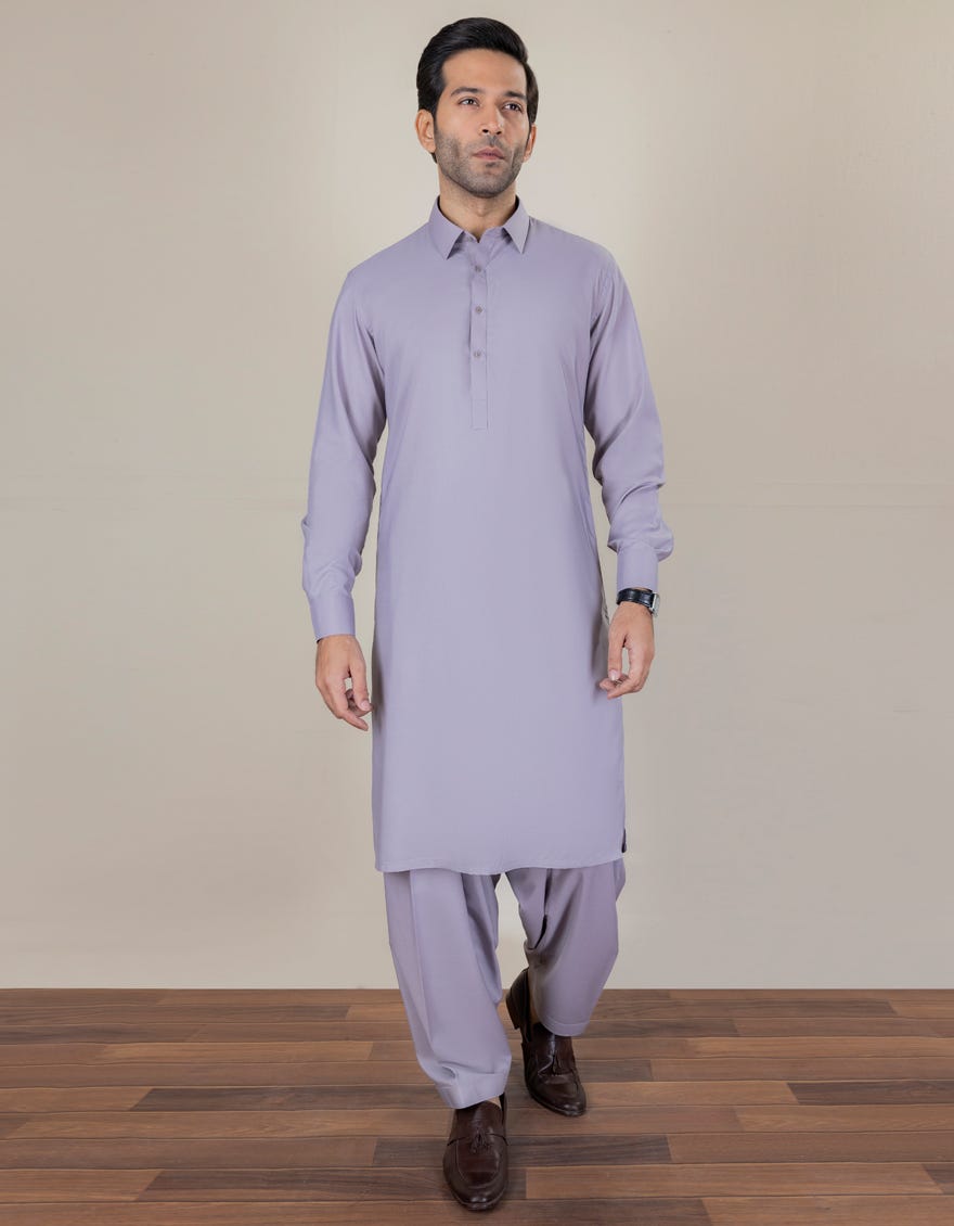 Light Purple Blended Unstitched Kameez Shalwar Fabric | Jjms-2238