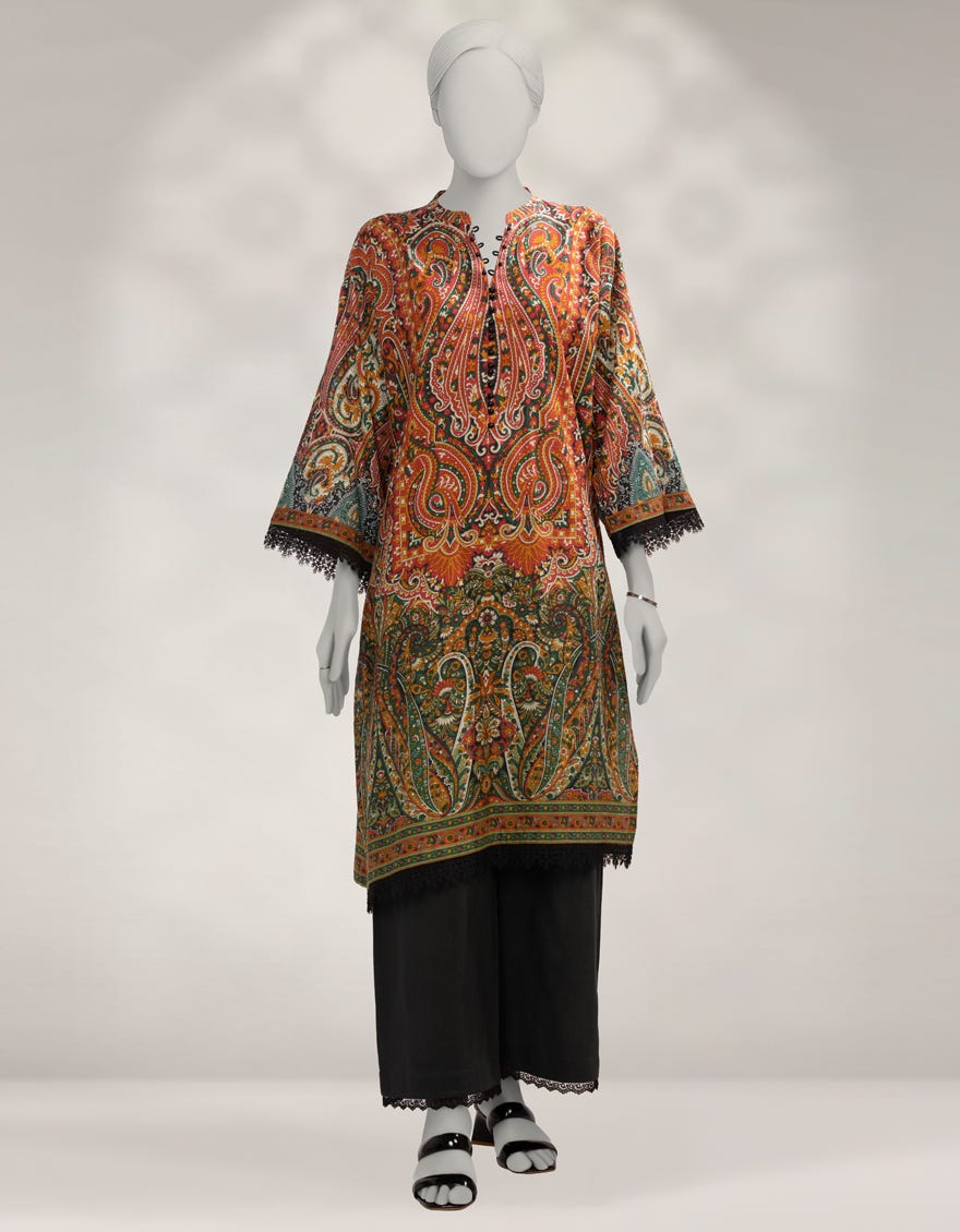 MULTICOLOR KHADDAR PRINTED UNSTITCHED 2PC