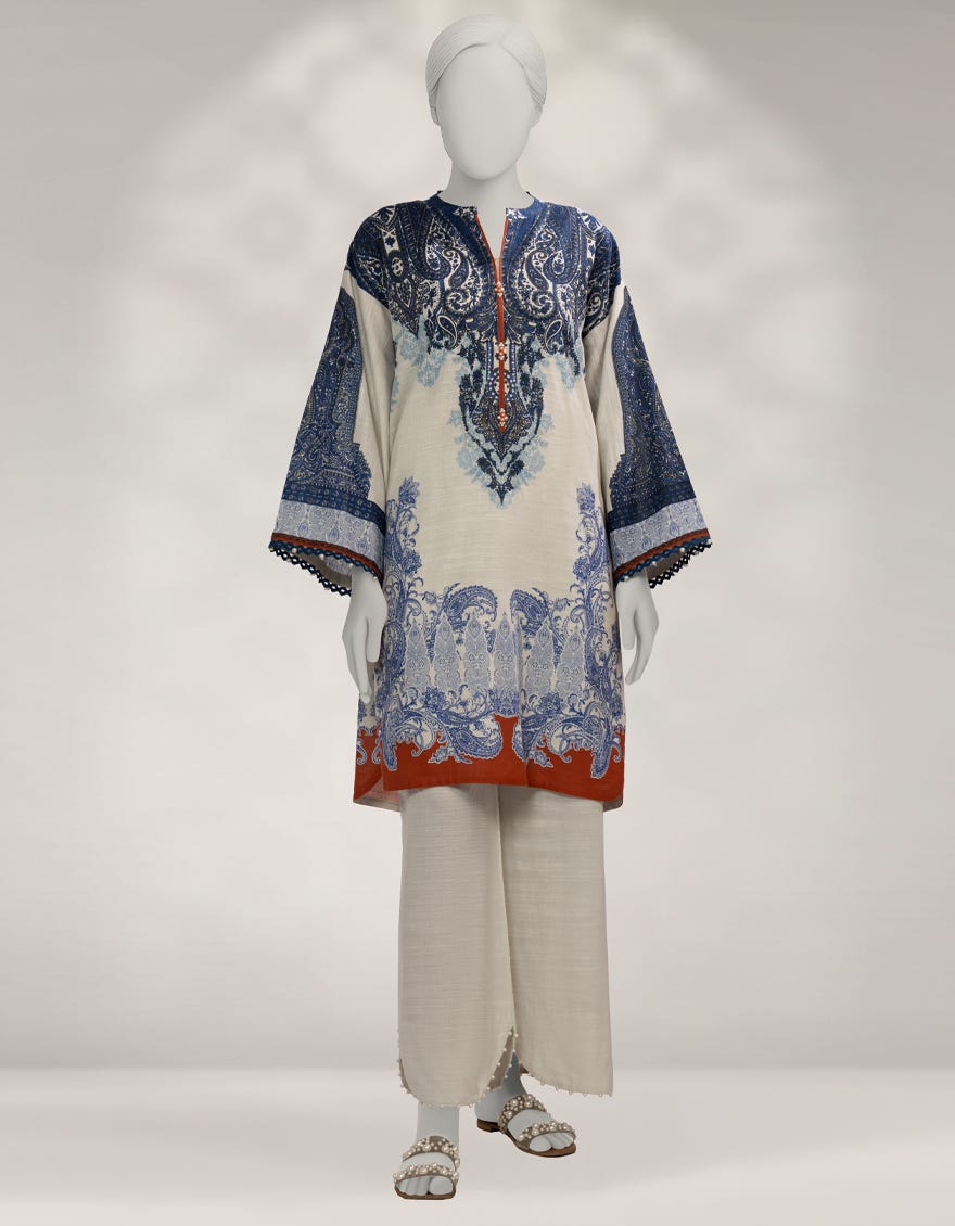 OFF WHITE KHADDAR UNSTITCHED 2PC
