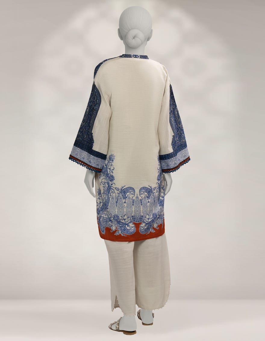 OFF WHITE KHADDAR UNSTITCHED 2PC