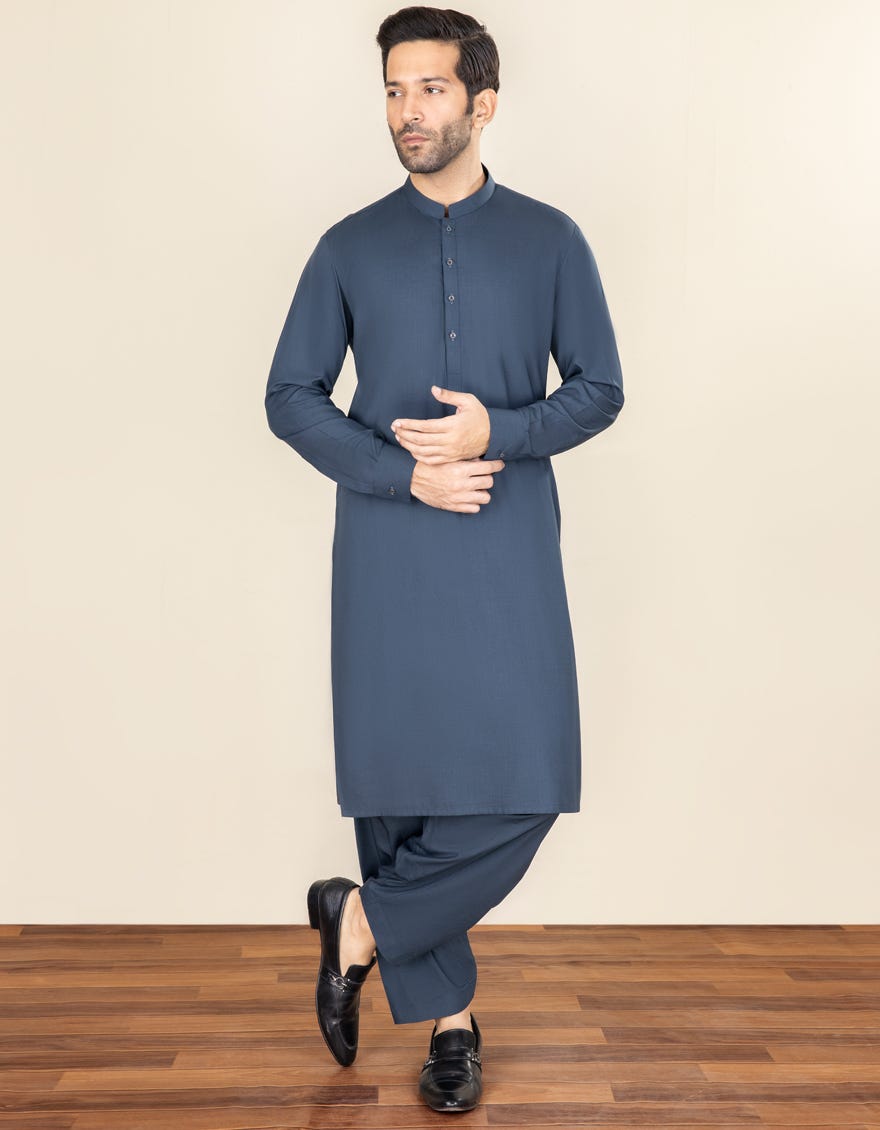 Teal Blended Unstitched Kameez Shalwar Fabric | Jjms-2270