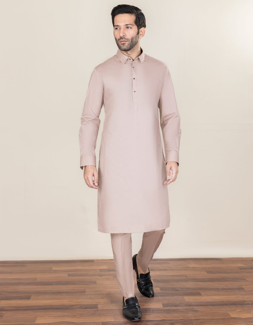 Fawn Cotton Unstitched Kameez Shalwar Fabric | Jjms-2284