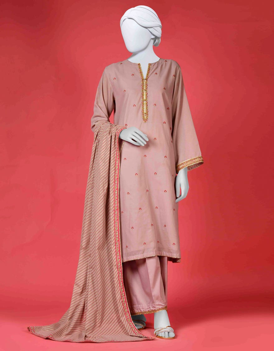Pink Dyed 3 Piece Stitched Dress | Ccw-3Ps-S-23-009