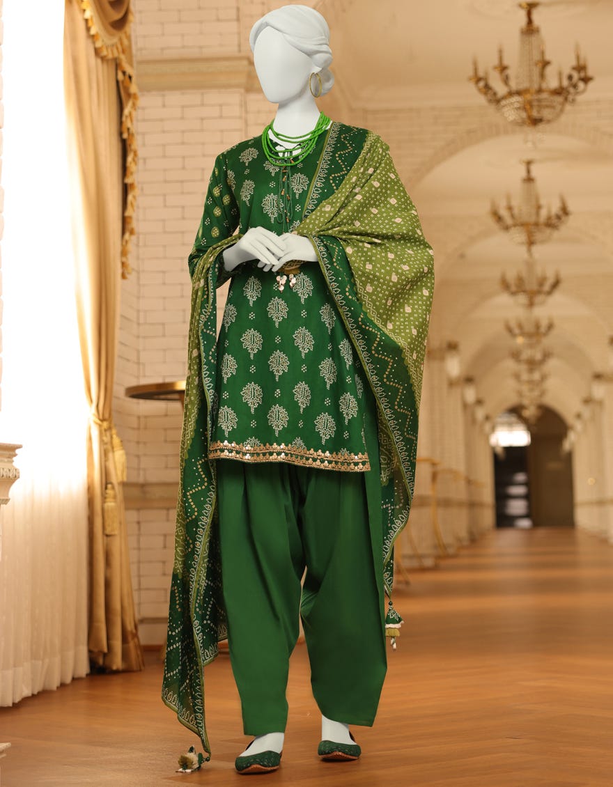 Green Lawn Unstitched 3 Piece Dress | Jlawn-S-23-013 Faroh