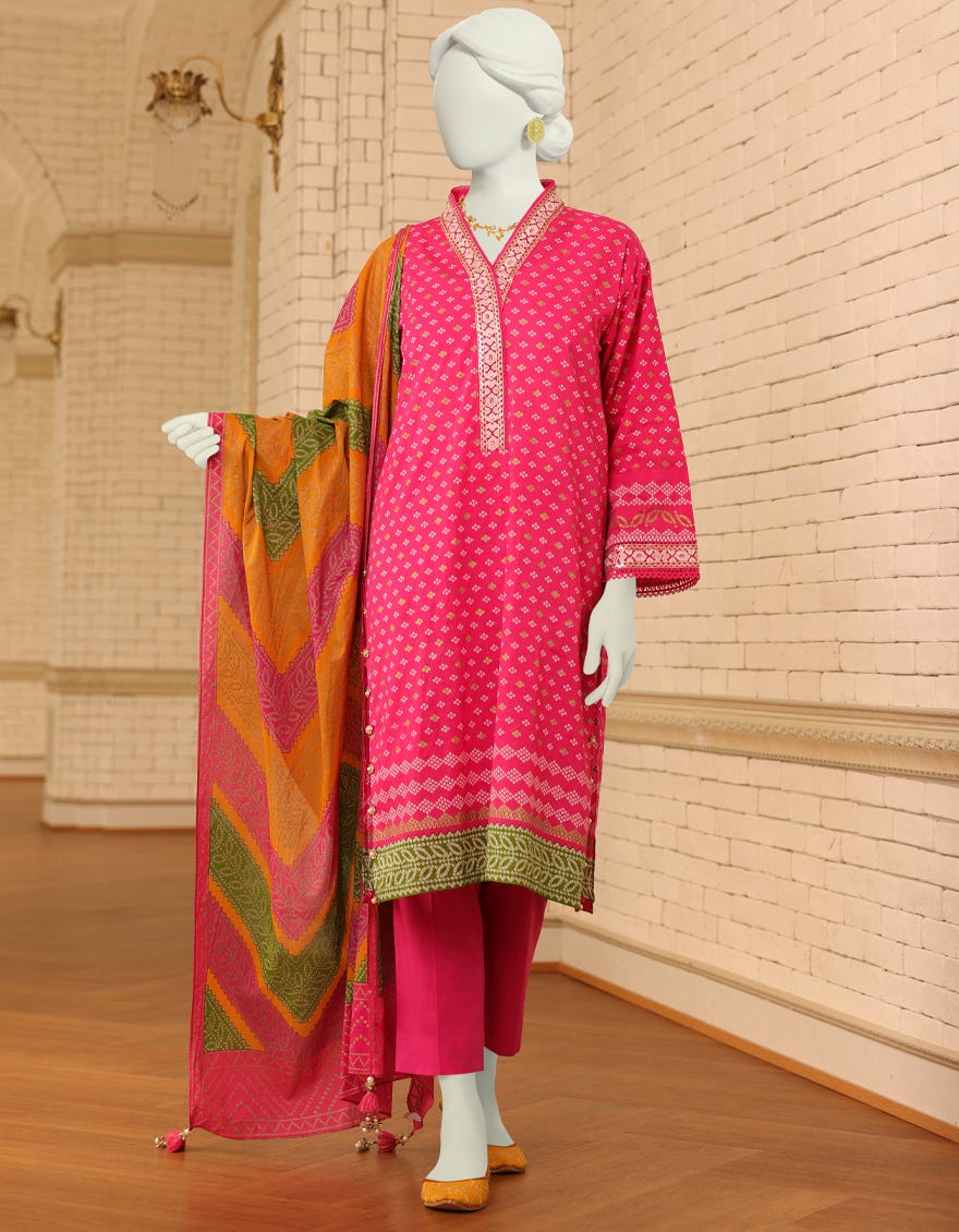 Pink Lawn Unstitched 3 Piece Dress | Jlawn-S-23-015 Sunehra