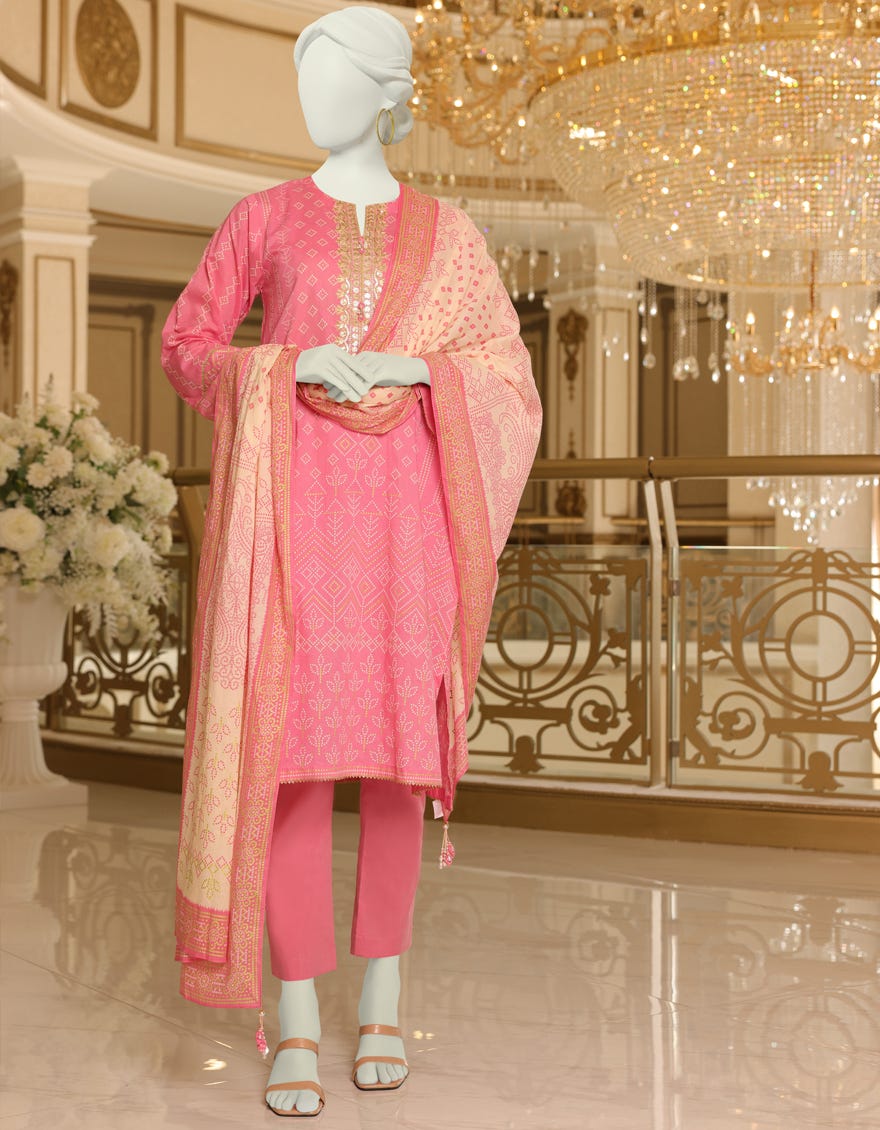 Pink Lawn Unstitched 3 Piece Dress | Jlawn-S-23-025 Angelfood