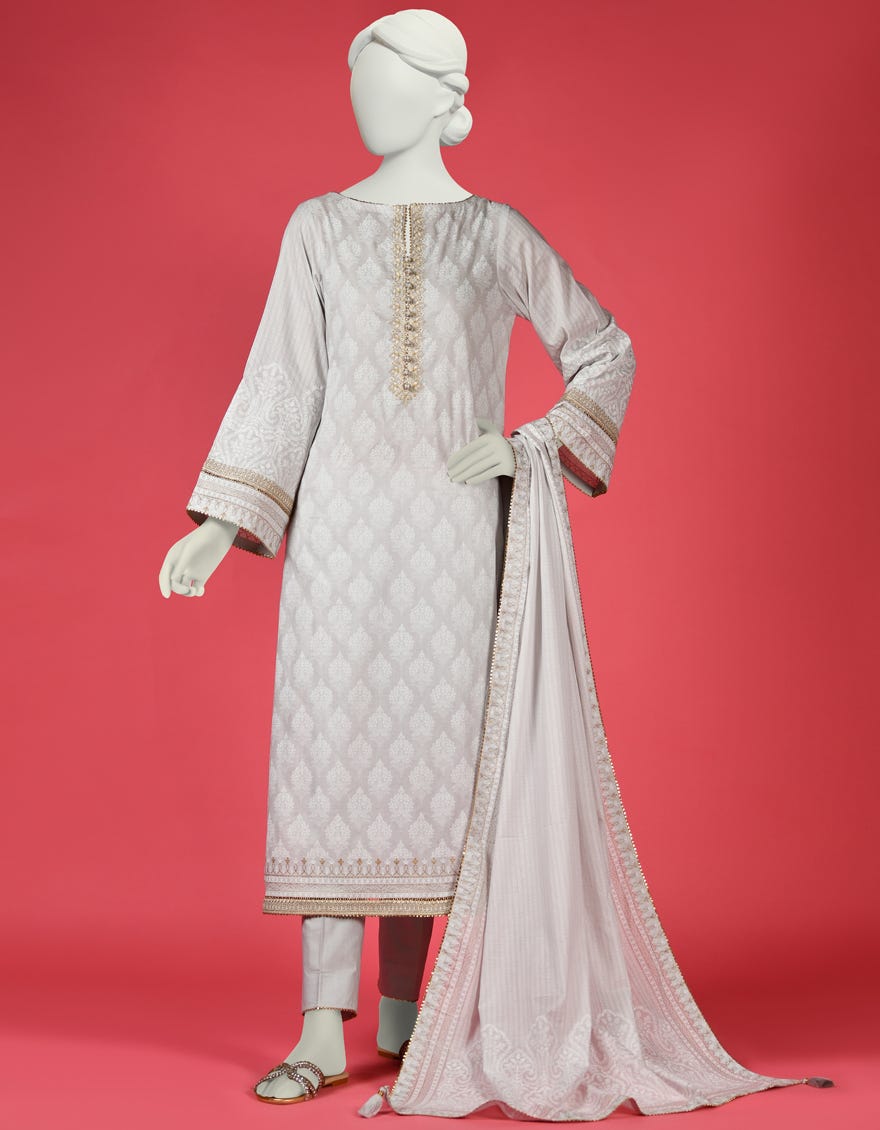 Grey Lawn 3 Piece Stitched Dress | Ccw-3Ps-S-23-027