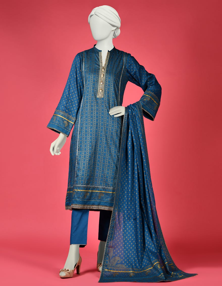 Blue Lawn Unstitched 3 Piece Dress | Ccw-3Psu-S-23-028