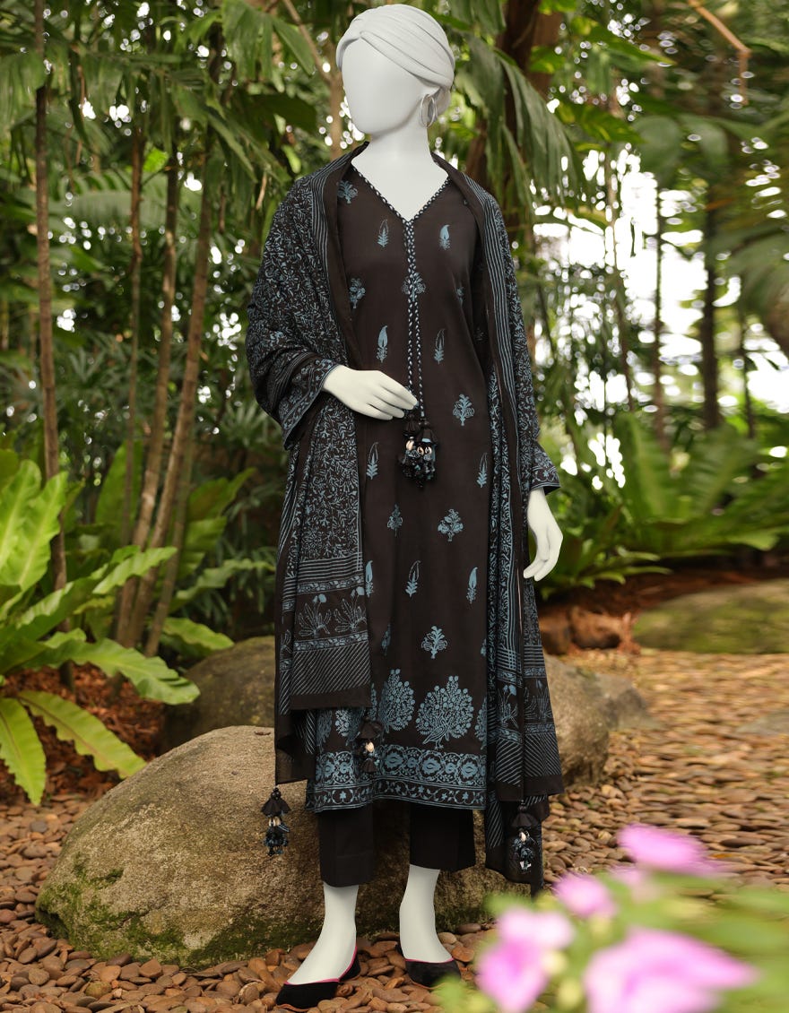 Black Lawn Unstitched 3 Piece Dress | Jlawn-S-23-032 Ranibagh