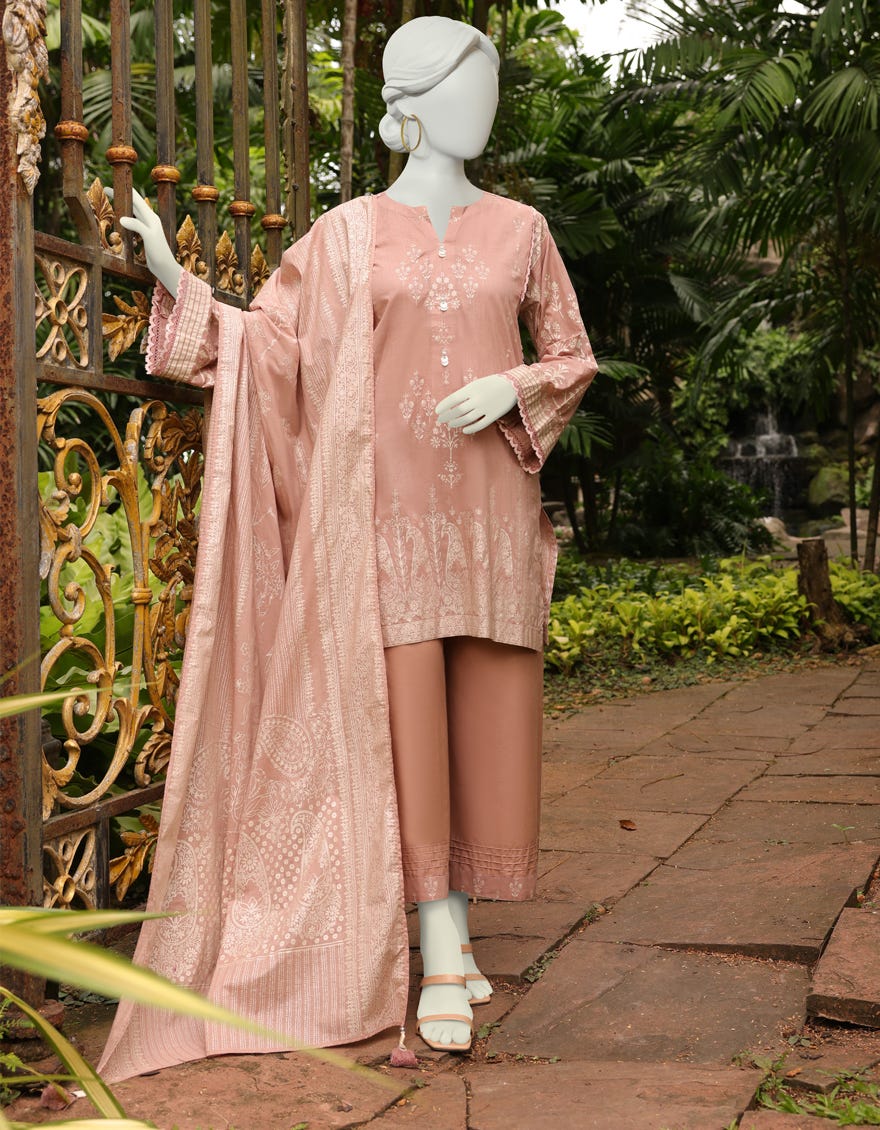 Light Brown Lawn Unstitched 3 Piece Dress | Jlawn-S-23-033 Emrys