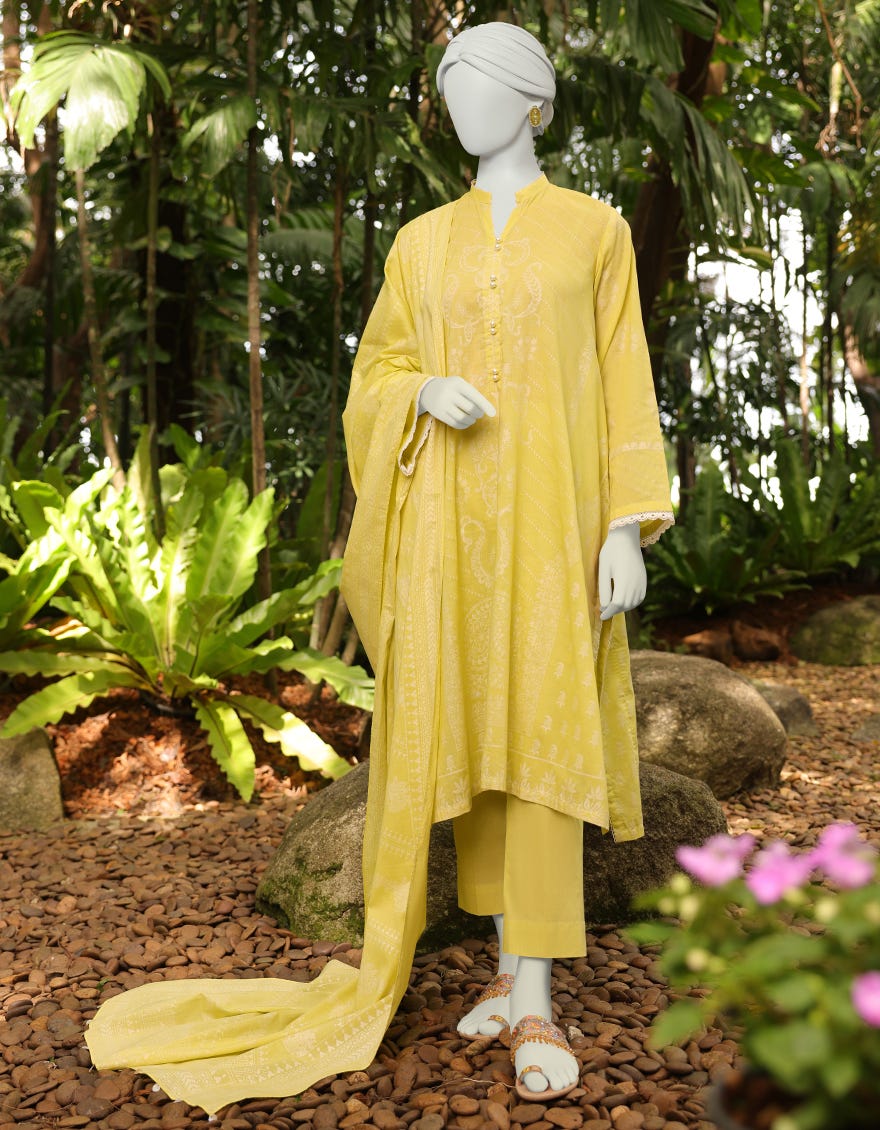 Lime Lawn Unstitched 3 Piece Dress | Jlawn-S-23-034 Amaya