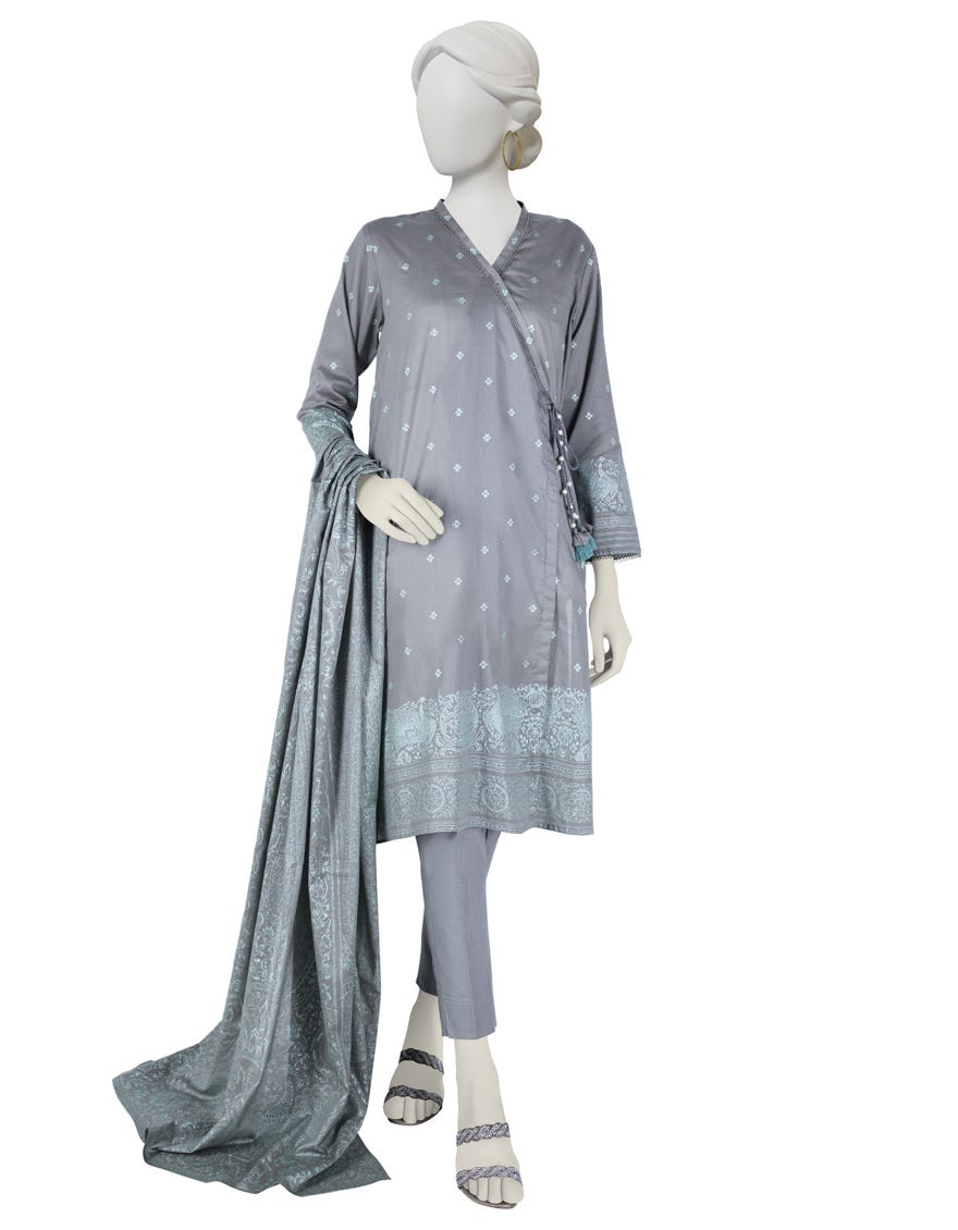 Grey Lawn 3 Piece Stitched Dress | Jlawn-S-23-035