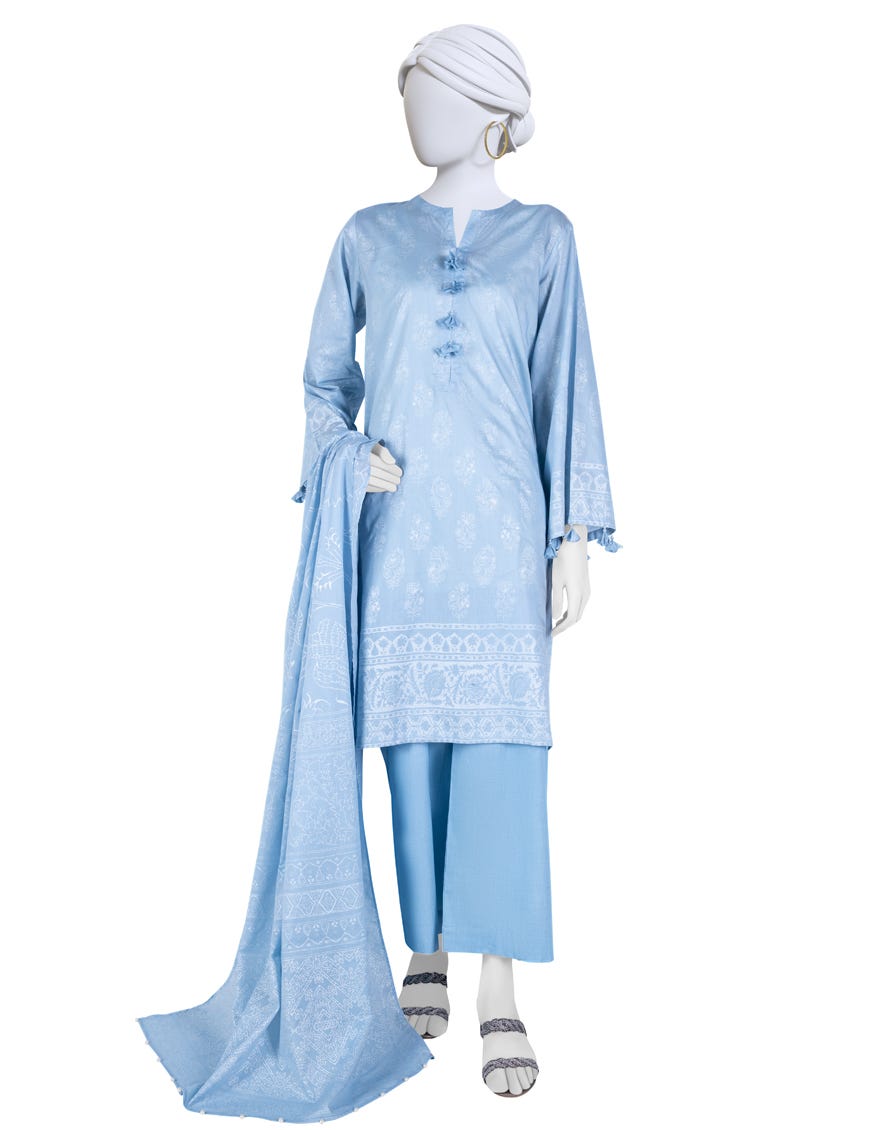 Light Blue Lawn 3 Piece Stitched Dress | Jlawn-S-23-036