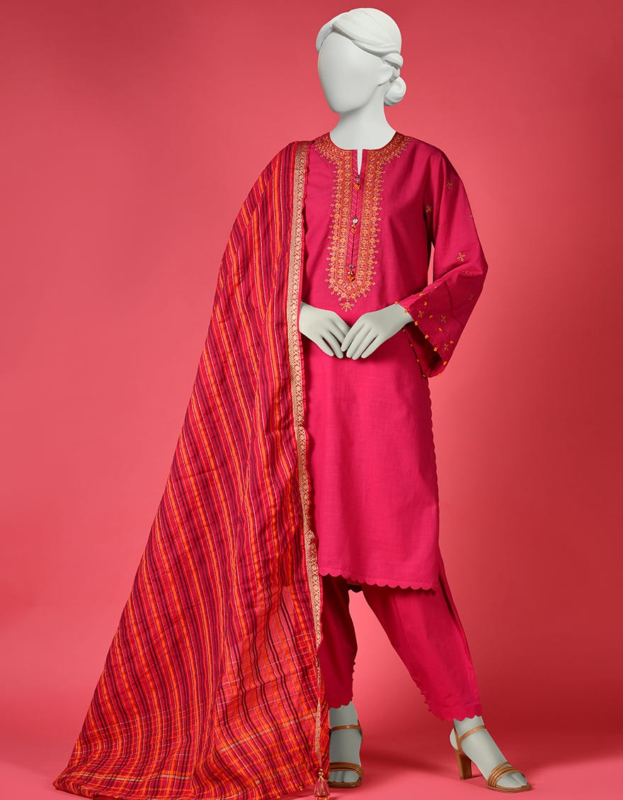 Pink Lawn Unstitched 3 Piece Dress | Ccw-3Pu-S-23-037