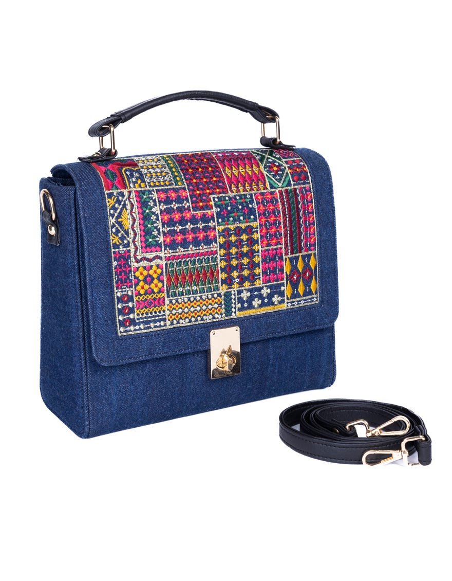 Blue Denim Handbag | Jjbl-23-040