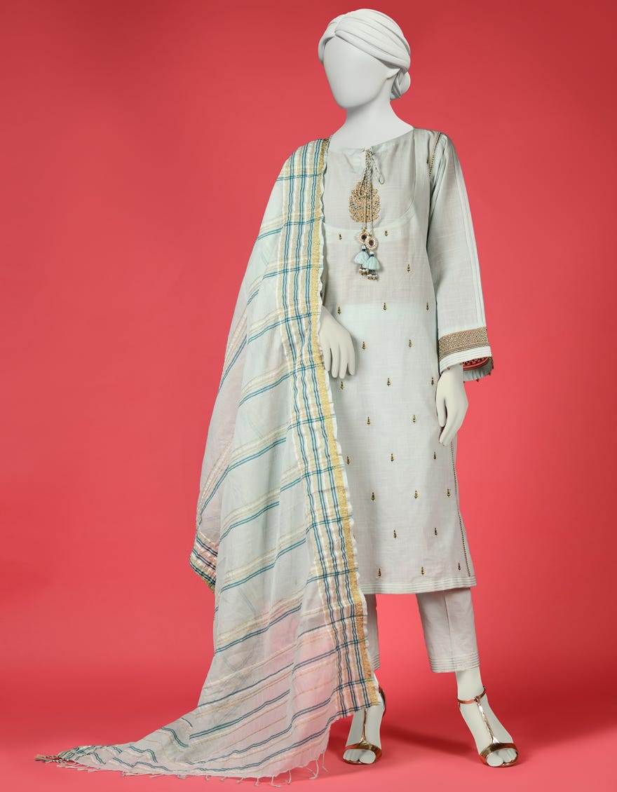 Sky Blue Lawn Unstitched 3 Piece Dress | Ccw-3Pu-S-23-040