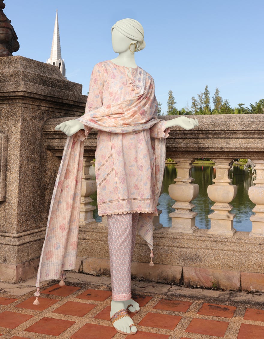 Multicolor Lawn Unstitched 3 Piece Dress | Jlawn-S-23-043 Rose Pink