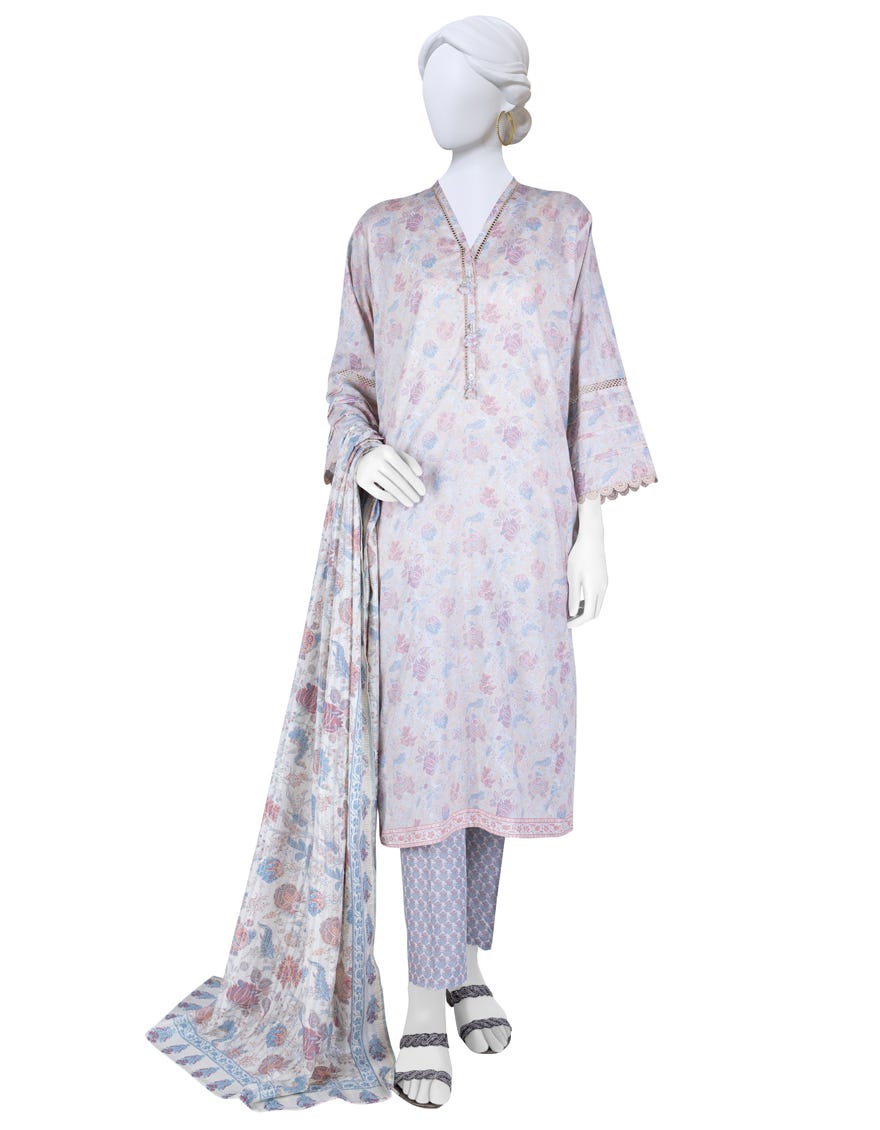 Multicolor Lawn 3 Piece Stitched Dress | Jlawn-S-23-043